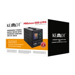 Zdroj záložný KEMOT PROsinus-500-LFP4 12V 230V 500VA 300W Black