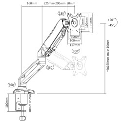 Držiak monitora CABLETECH UCH0208-1