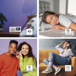 Prenosné rádio EMOS E0091 s Bluetooth, DAB/ DAB+/ FM, biele