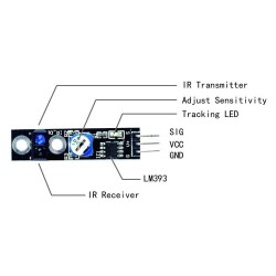 Reflexná svetelná závora, modul s LM393 a TCRT5000 /Reflexný optočlen/