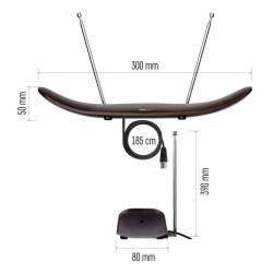 Izbová anténa EMOS CITY WOOD-C500, DVB-T2, DAB, FM, filtr LTE/4G/5G