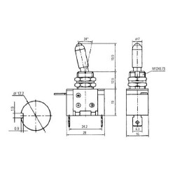 Prepínač páčkový 2pol./2pin ON-OFF 12VDC/25A LED biela