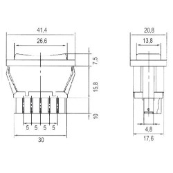 Prepínač kolískový auto 20A/12VDC
