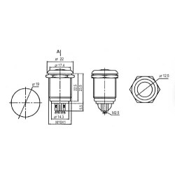 Prepínač tlačidlo okrúhle OFF-(ON) kov-typ3 (12V)