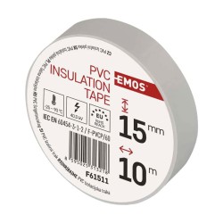 Páska izolačná PVC 15mm/10m biela EMOS 1ks