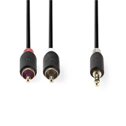 Kábel Jack 3,5mm stereo/2x Cinch 0,5m NEDIS CABW22200AT05