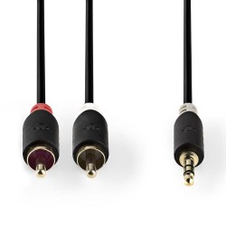 Kábel Jack 3,5mm stereo/2x Cinch 3m NEDIS CABW22200AT30