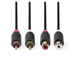 Kábel 2x Cinch konektor/2x Cinch zdierka 2m NEDIS CABW24205AT20