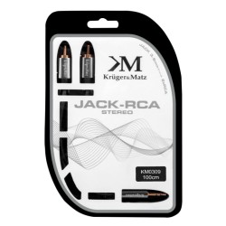 Kábel Jack 3.5mm stereo/2x Cinch 1m KRUGER & MATZ KM0309