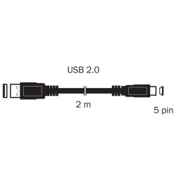 Kábel USB 2.0 A/Mini USB 1,8m čierny