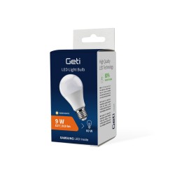 Žiarovka LED E27 9W A60 biela studena GETI SAMSUNG čip
