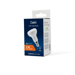 Žiarovka LED E14 5W R50 biela teplá GETI SAMSUNG čip
