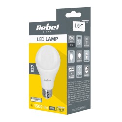 Žiarovka LED E27 12W A60 biela studená REBEL ZAR0513