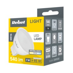 Žiarovka LED MR16 7W biela prírodná REBEL ZAR0548