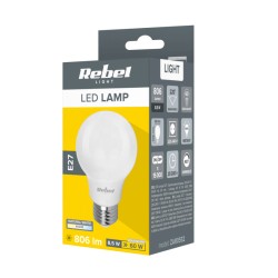 Žiarovka LED E27 8,5 W A60 biela prírodná REBEL ZAR0552