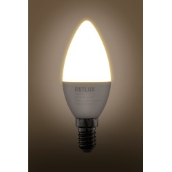 Žiarovka LED E14 5W C37 biela teplá RETLUX REL 34 2ks