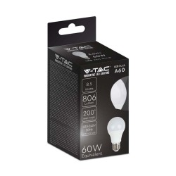 Žiarovka LED E27 8,5 W A60 biela teplá V-TAC VT-2099