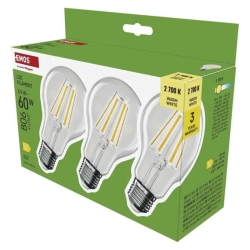 Žiarovka Filament LED E27 5,9 W biela teplá EMOS ZF5D42.3 sada 3ks