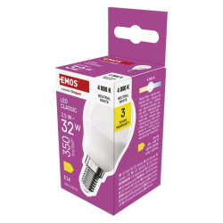 LED žiarovka E14 2,5W Classic Mini Globe biela prírodná EMOS ZQ1D13