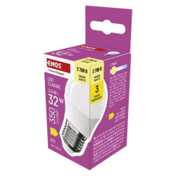 LED žiarovka E27 2,5W Classic Mini Globe biela teplá EMOS ZQ6D11