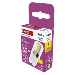 LED žiarovka JC G9 2,5W biela prírodná EMOS ZQ9D13