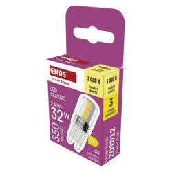 LED žiarovka JC G9 2,5W teplá biela EMOS ZQ9D12