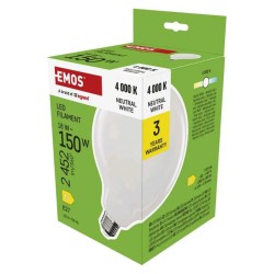 Žiarovka LED E27 18W G125 biela prírodná EMOS ZF2D83 (150W)