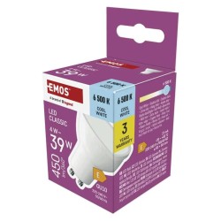 LED žiarovka GU10 4W MR16 biela studená EMOS ZQ8E24