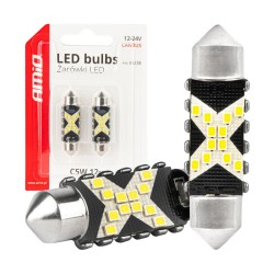 Autožiarovka LED Festoon C5W 12/24V AMIO 04238 biela 2ks