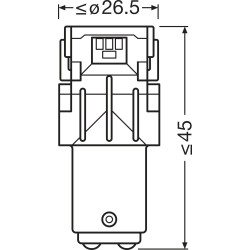 Autožiarovka LED 12V P21/5W BAY15d OSRAM biela 2ks
