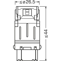 Autožiarovka LED 12V P27/7W W2.5x16q OSRAM oranžová 2ks