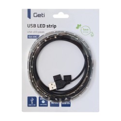 LED pásik s USB GETI GLS33C, 90 cm, studená biela