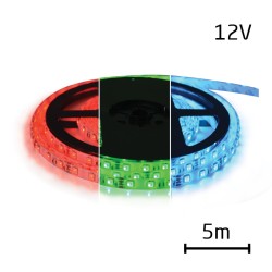 LED pásik 12V 5050 60LED/m IP20 max. 12W/m RGB (cievka 5m) GETI