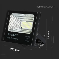 Svietidlo solárne V-TAC VT-40W 16W 4000K