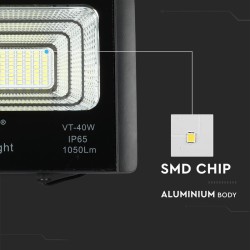 Svietidlo solárne V-TAC VT-40W 16W 4000K