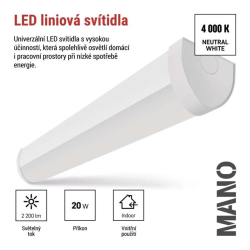 LED lineárne svietidlo EMOS ZAB911 Mano 20W