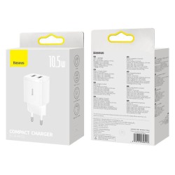 Adaptér USB BASESUS Compact White 2xUSB