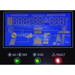 Hybridný menič napätia CARSPA MKS-2.2K, DC/AC 12V/1800W, regulovaný MPPT