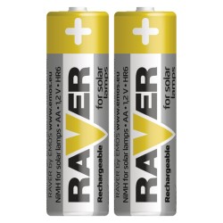 Batéria AA (R6) nabíjacia 1,2V/600mAh RAVER solar 2ks