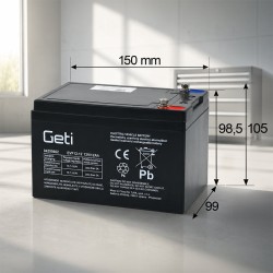 Olovená batéria 12V 12Ah GETI pre elektromotory