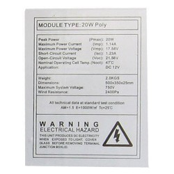 Solárny panel 12V/20W polykryštalický