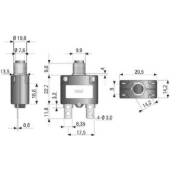 Nadprúdový tepelný istič KF-G-1 250VAC/10A
