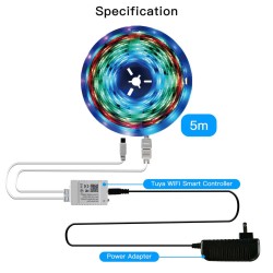 Smart LED pásik 12V 40LED/m IP65 24W RGB MOES LED Light Strip 5m WiFi Tuya