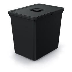SYSTEMA BASIC FLAP čierny odpadkový kôš s vekom 23 l