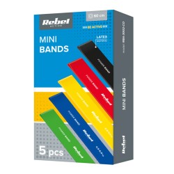Guma posilňovacia REBEL Mini Band L 2,3-18,2kg 5ks mix color