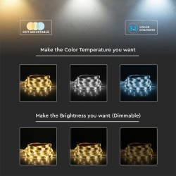 Smart LED pásik IP65 V-TAC VT-5050 54-EU 5m RGB