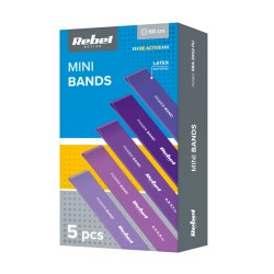 Guma posilňovacia REBEL Mini Band L 2,3-18,2kg 5ks mix purple