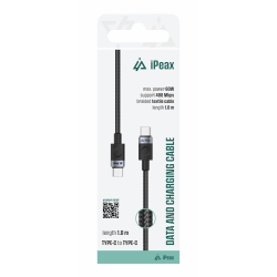 Kábel iPEAX 90010101 USB-C/USB-C 1m Black