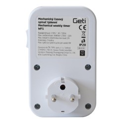 Spínacia zásuvka GETI WF1 mechanická týždenná
