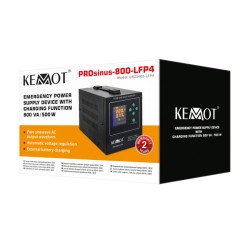 Zdroj záložný KEMOT PROsinus-800-LFP4 12V 230V 800VA 500W Black